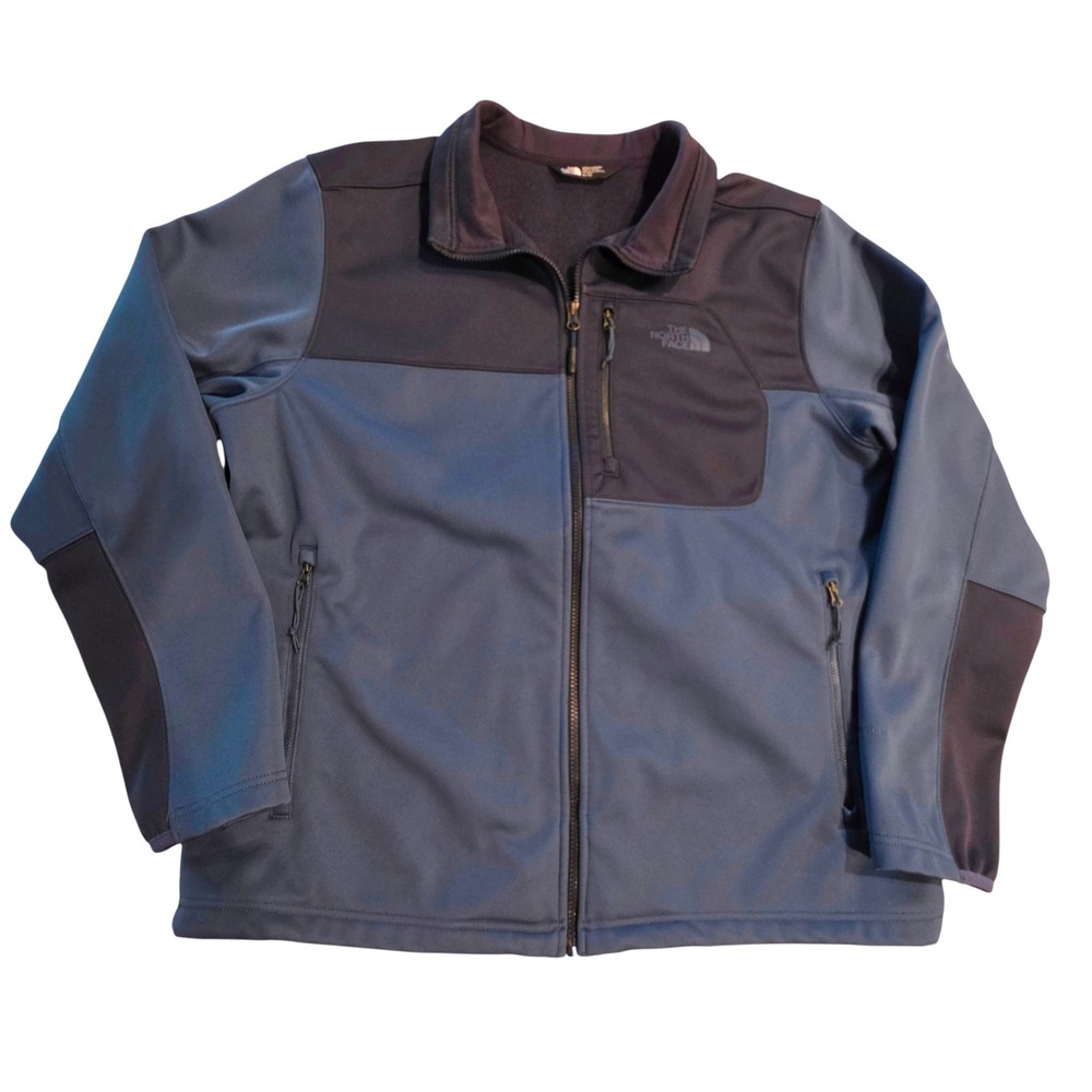 The North Face Mens WindWall Softshell Jacket Blue Black Full Zip XL